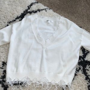 Wild Honey cropped white sweater